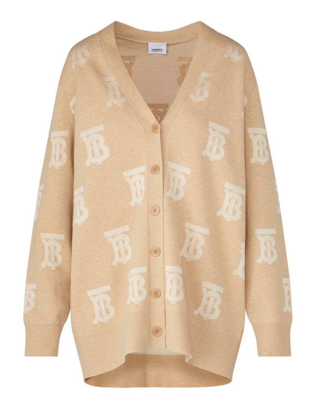 Burberry Monogram Wool Silk Blend Oversized Cardigan – Size M